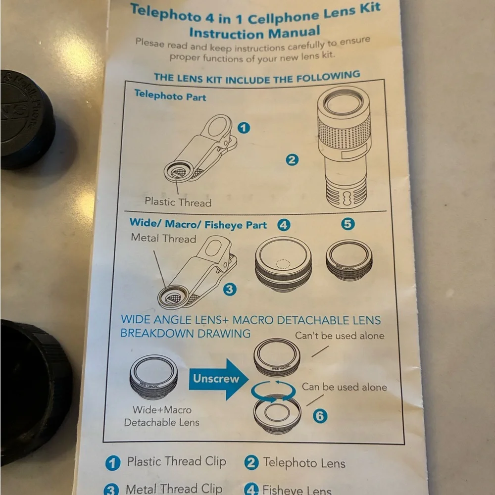 Smartphone Camera Lens Kit with Tripod - Black